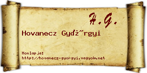 Hovanecz Györgyi névjegykártya